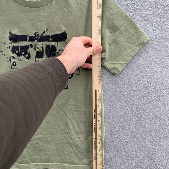 Converse Women All Star Army Green Truck Kayak Logo Graphic T-Shirt Tee Size XS - Picture 10 of 13